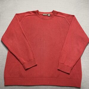 St. John's‎ Bay Sweater Mens XL Red Crewneck Pullover Raglan Knit Long Sleeve